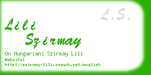 lili szirmay business card